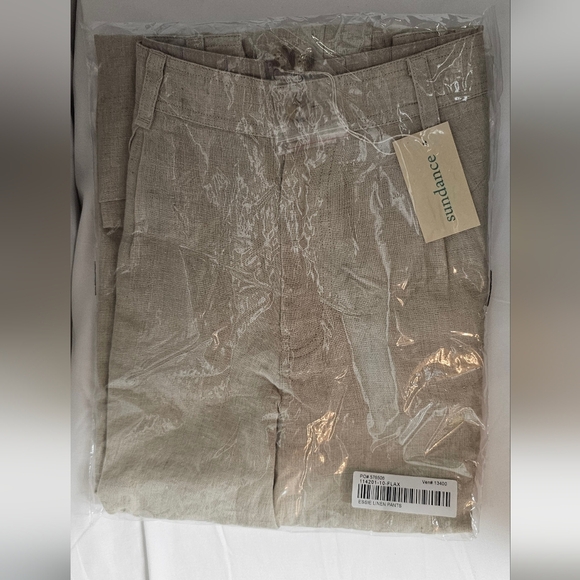 Sundance 'Essie' Flax Wide Leg Crop Pants Size 10 Boho Lagenlook - Picture 3 of 5